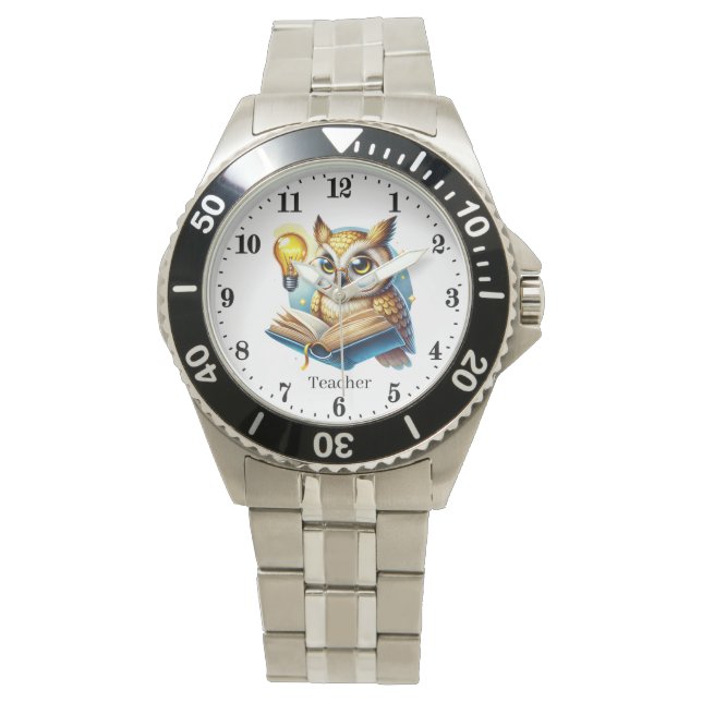 Cool Teacher owl customisable  Watch (Front)