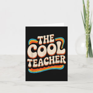 Cool teacher retro vintage style school staff card