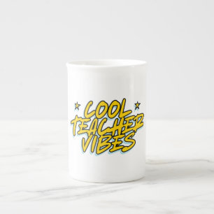 COOL TEACHER VIBES TEACHERS DAY GIFT BONE CHINA MUG