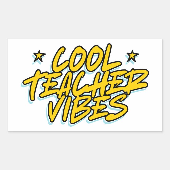 COOL TEACHER VIBES TEACHERS DAY GIFT RECTANGULAR STICKER (Front)