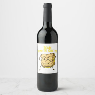 Cool Team Grilled Cheese Gift Funny Squad Toasted Wine Label