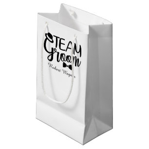 Cool team groom customisable small gift bag