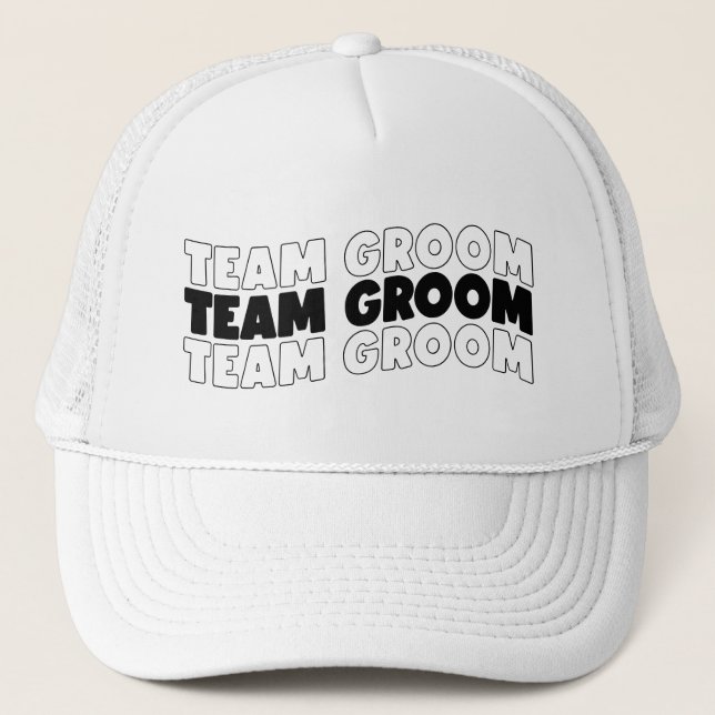 Cool Team Groom Wedding party  Trucker Hat (Front)