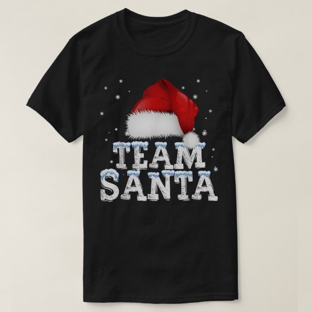 Cool Team Santa Xmas Tree Family Matching Pajamas  T-Shirt (Design Front)