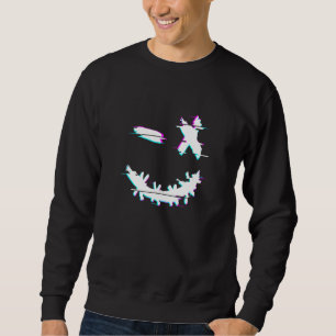 Cool Techno Glitch Smile Trippy Goa Rave Outfits M Sweatshirt