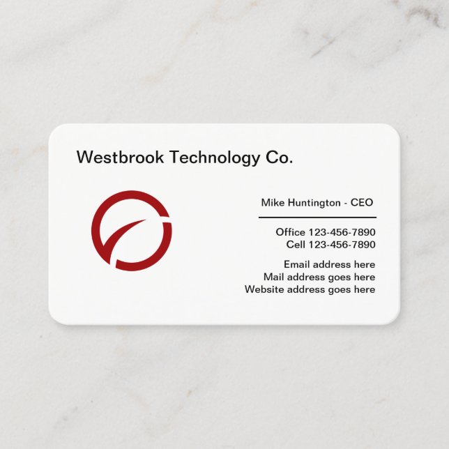 Cool Technology Logo Template Business Card (Front)