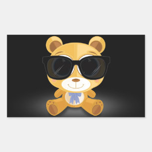 Cool Teddy Bear 2 Rectangular Sticker