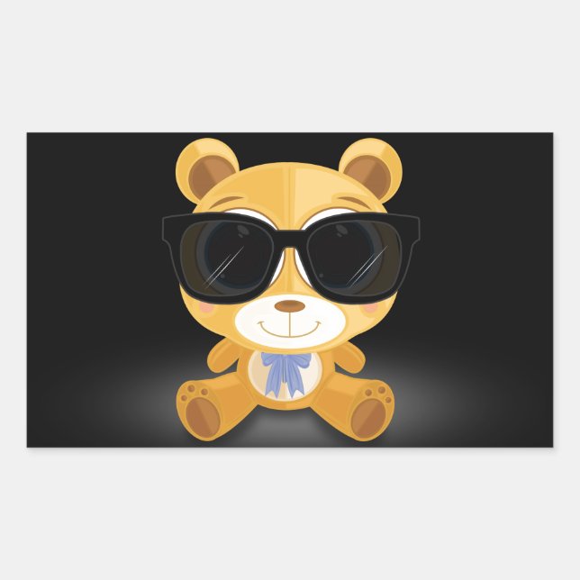 Cool Teddy Bear 2 Rectangular Sticker (Front)