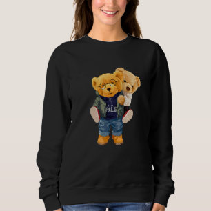 Cool Teddy Bear Boys Best Friends Style Illustrati Sweatshirt