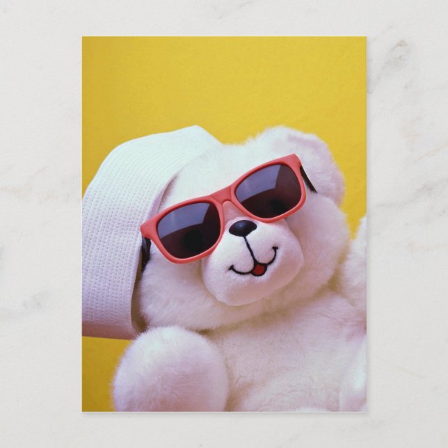 Cool teddy bear with sunglass postcard (Front)