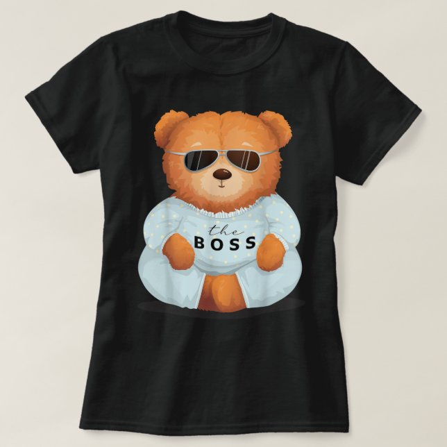 Cool Teddy Bear with Sunglasses Teddy Lover, The B T-Shirt (Design Front)