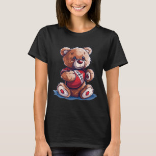 Cool Teddy With Sport Ball Outfit For Boys And Gir T-Shirt