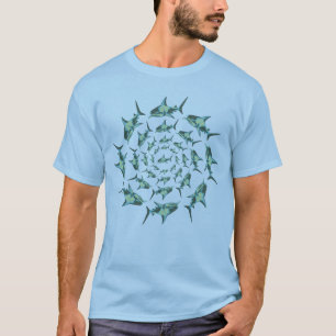 cool tee blue sharks in circles