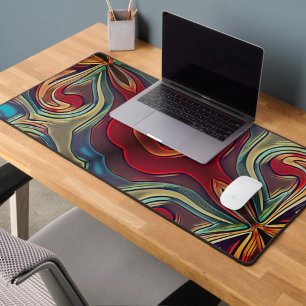 Cool Teen Retro Abstract Inspirivity Colourful Desk Mat