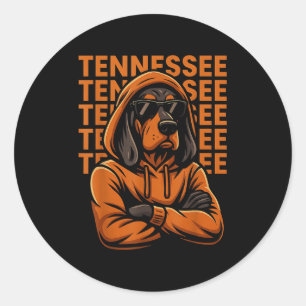 Cool Tennessee Dog Lovers Coonhound Men Women Kids Classic Round Sticker