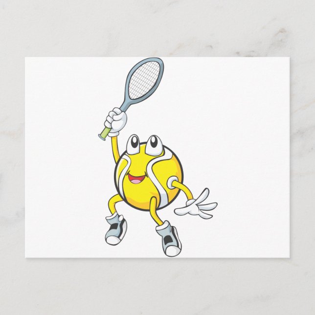 Cool Tennis Ball Holding Racquet Postcard (Front)