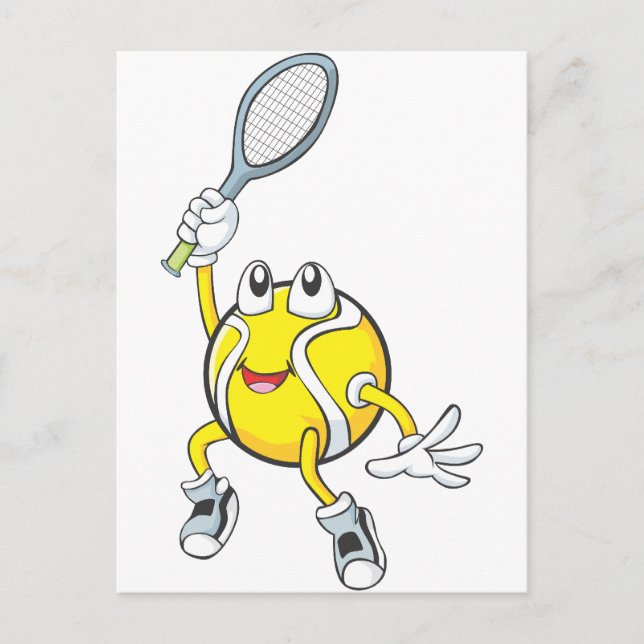 Cool Tennis Ball Holding Racquet Postcard (Front)