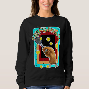 Cool Tennis Cat Wearing Sunglasses Tennis Racket B Sweatshirt