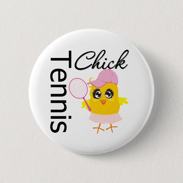 Cool Tennis Chick 6 Cm Round Badge (Front)