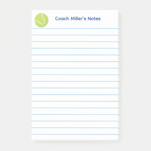 Cool Tennis Coach Lined Custom Post-it Notes