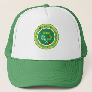 Cool tennis slogan with custom name  trucker hat