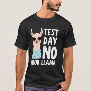 Cool Test Day For Men Women Llama Teacher Testing T-Shirt