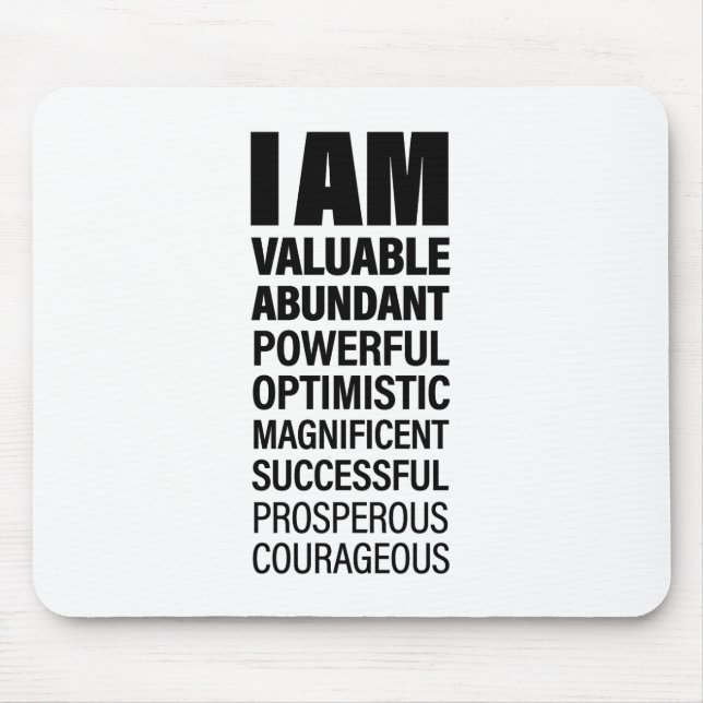 Cool Text Graphic Success Affirmation Word TextArt Mouse Pad (Front)