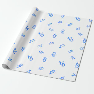 Cool Tezos Cryptocurrency Coin Sign Pattern Wrapping Paper