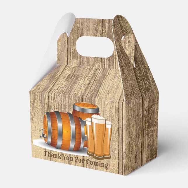 Cool thank you for coming beer keg party favour box (Front Side)