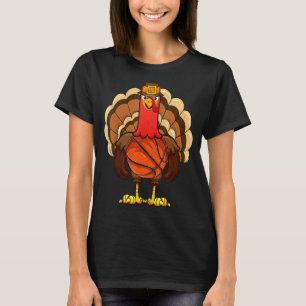 Cool Thanksgiving Basketball Gobble Player Turkey T-Shirt