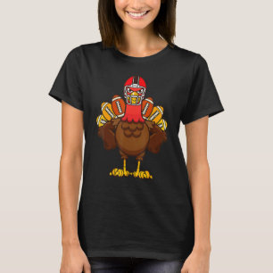 Cool Thanksgiving Football Gobble Player Turkey T-Shirt