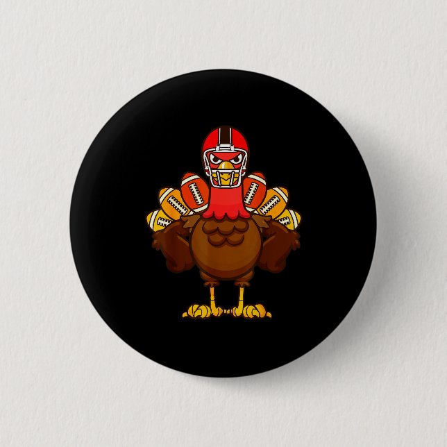 Cool Thanksgiving Football Shirt _ Gobble Player T 6 Cm Round Badge (Front)