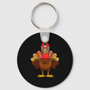 Cool Thanksgiving Football Shirt _ Gobble Player T Key Ring