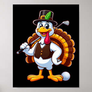 Cool Thanksgiving Golf Gobble Player Turkey Golf M Poster