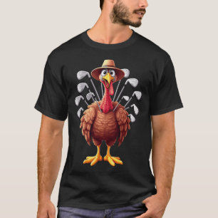 Cool Thanksgiving Golf Player Turkey Golfing Fall  T-Shirt