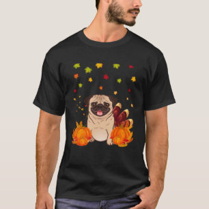 Cool Thanksgiving Pug Turkey Costume Fall Autumn T-Shirt
