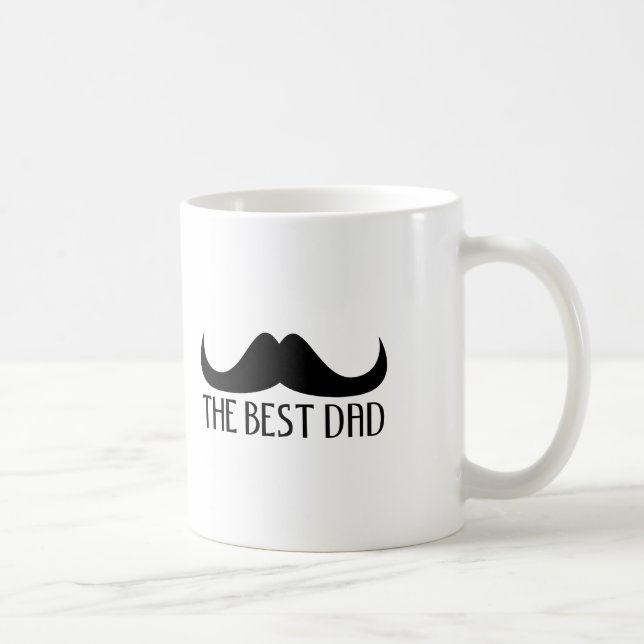 Cool The best Dad Black Moustache Father's Day Coffee Mug (Right)