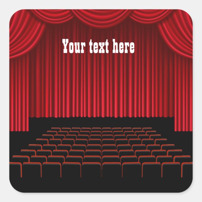 cool theatre lovers add text square sticker (Front)