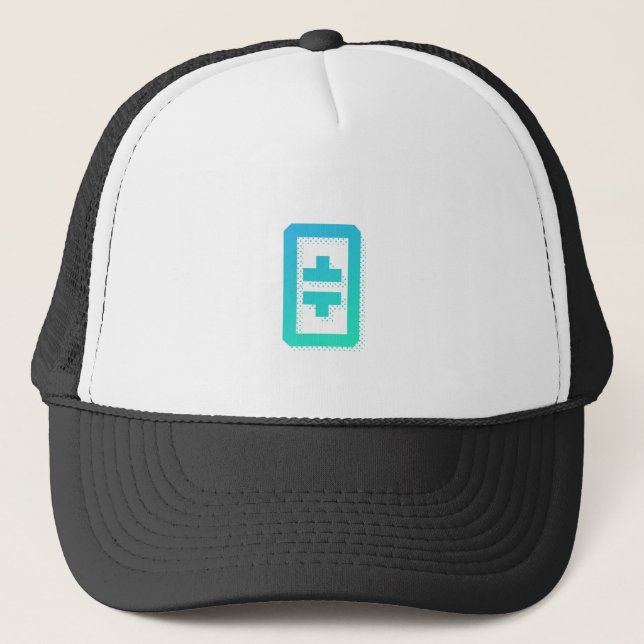Cool Theta Cryptocurrency Coin Sign Trucker Hat (Front)