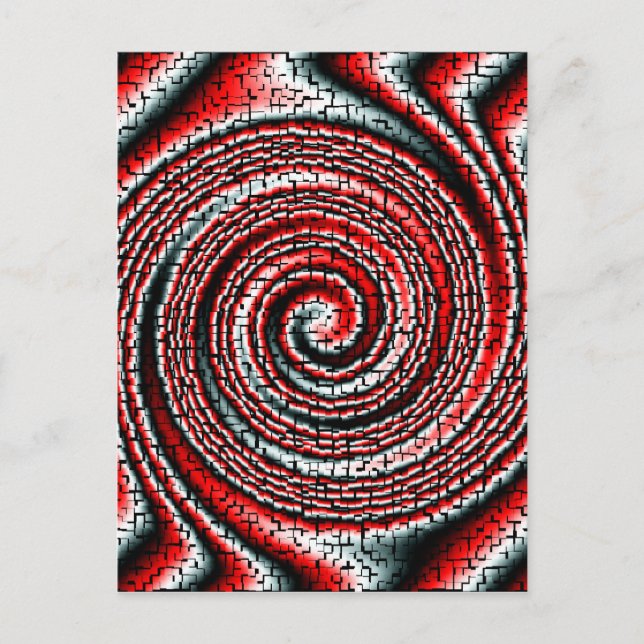 Cool three dimensional cubes awesome swirl postcard (Front)