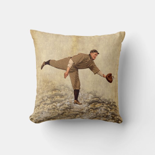 Cool Throwback Baseball Throw Pillows for Boys (Front)