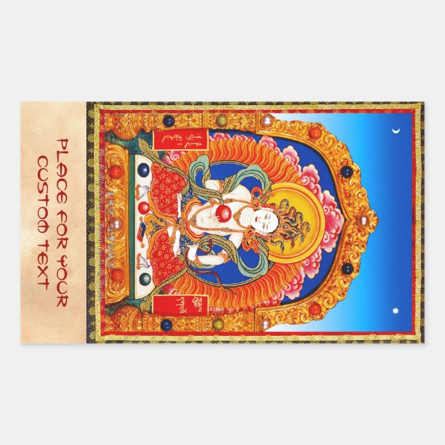 Cool tibetan thangka Dragon King Bodhisattva Rectangular Sticker (Front)