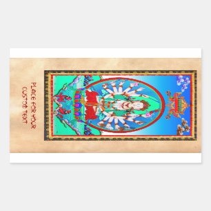 Cool tibetan thangka tattoo Cundhi Bodhisattva Rectangular Sticker