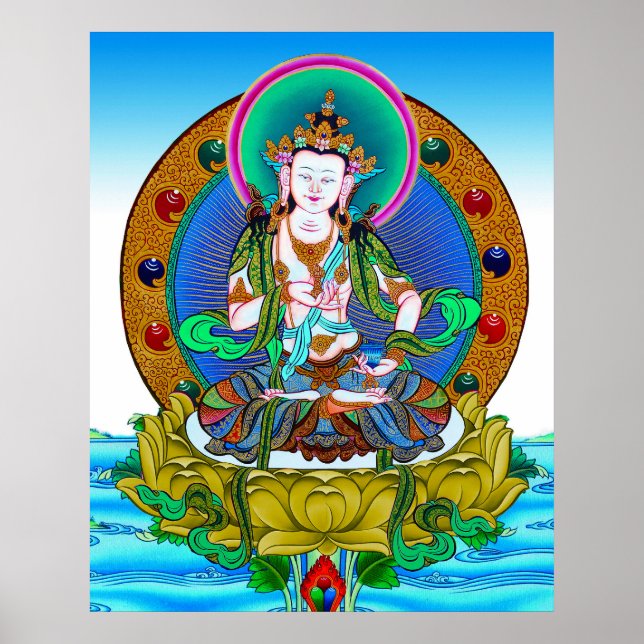 Cool tibetan thangka Vajrasattva tattoo mandala Poster (Front)