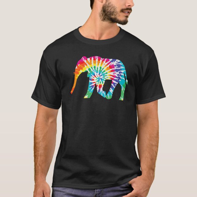 Cool Tie Dye Elephant Animal Amphibian Hippie Frog T-Shirt (Front)