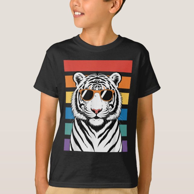 Cool Tiger Costume For Men Women Kids Pattern Tige T-Shirt (Front)