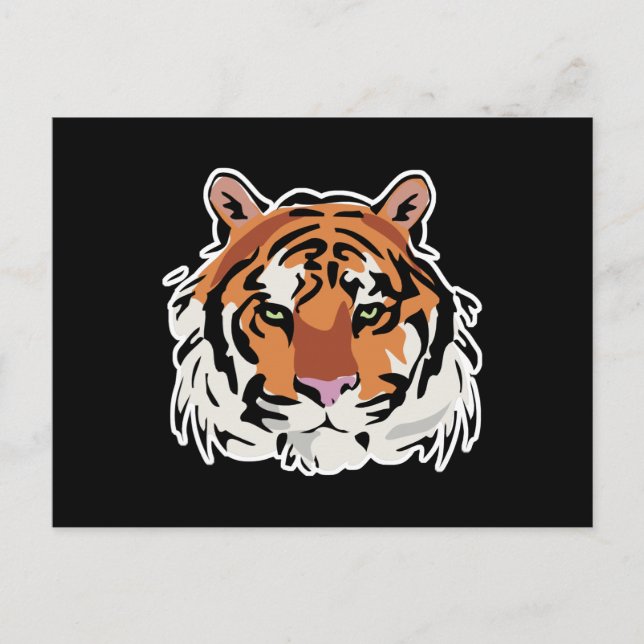 cool tiger face design postcard (Front)