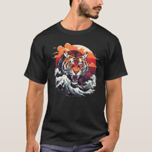 Cool Tiger Face in japanese Style for big Cats Lov T-Shirt