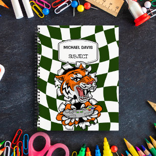 Cool Tiger Gamer Holding A Video Games Controller Notebook