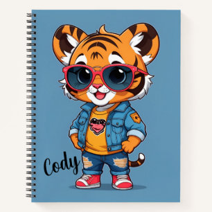 Cool Tiger Personalised  Notebook